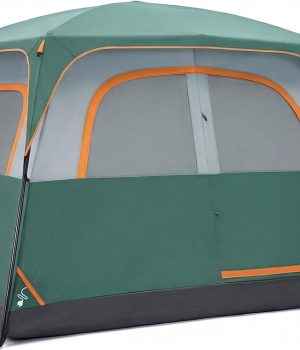 OLIXIS Camping Tent 2/4/6/8 Person, Waterproof Windproof Dome Tent with Rainfly and Multi-Directional Ventilation, Quick Instant Tents Setup for Family Outdoor, Backpacking, Hiking